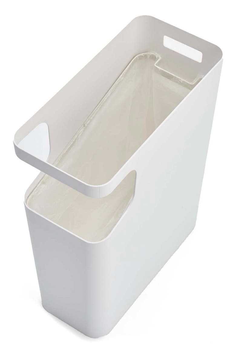 Side Table Trash Can, Alternate, color, WHITE