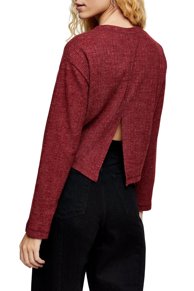 Split Back Cut & Sew Sweater, Alternate, color, RUST
