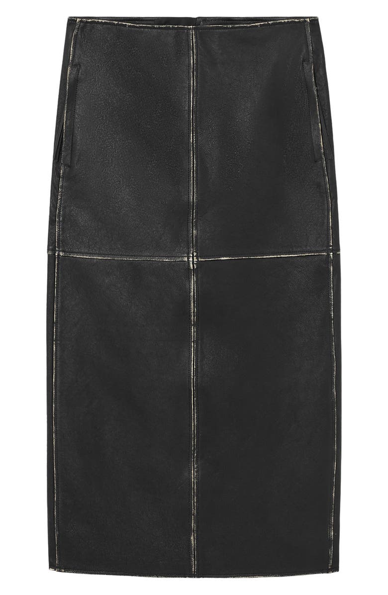 COS Racer Paneled Leather Skirt, Alternate, color, 