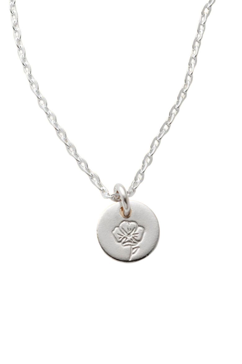August Birth Flower Necklace, Main, color, Silver