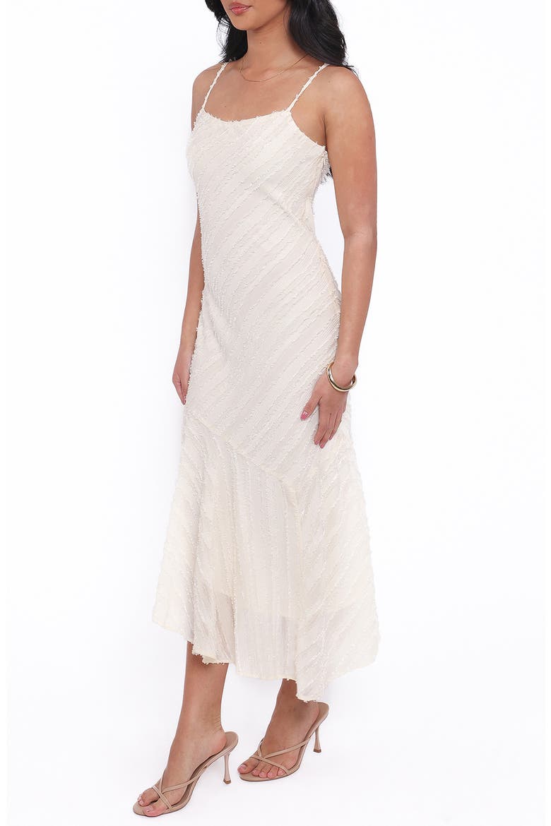 Aileen Tonal Stripe Midi Dress, Alternate, color, CREAM
