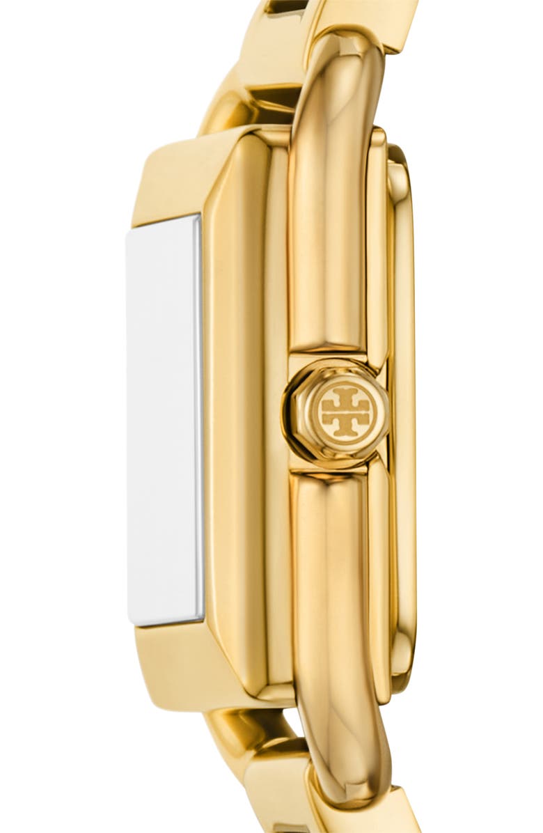 Tory Burch The Small Kira Square Bracelet Watch Set, 18mm x 18mm, Alternate, color, Gold