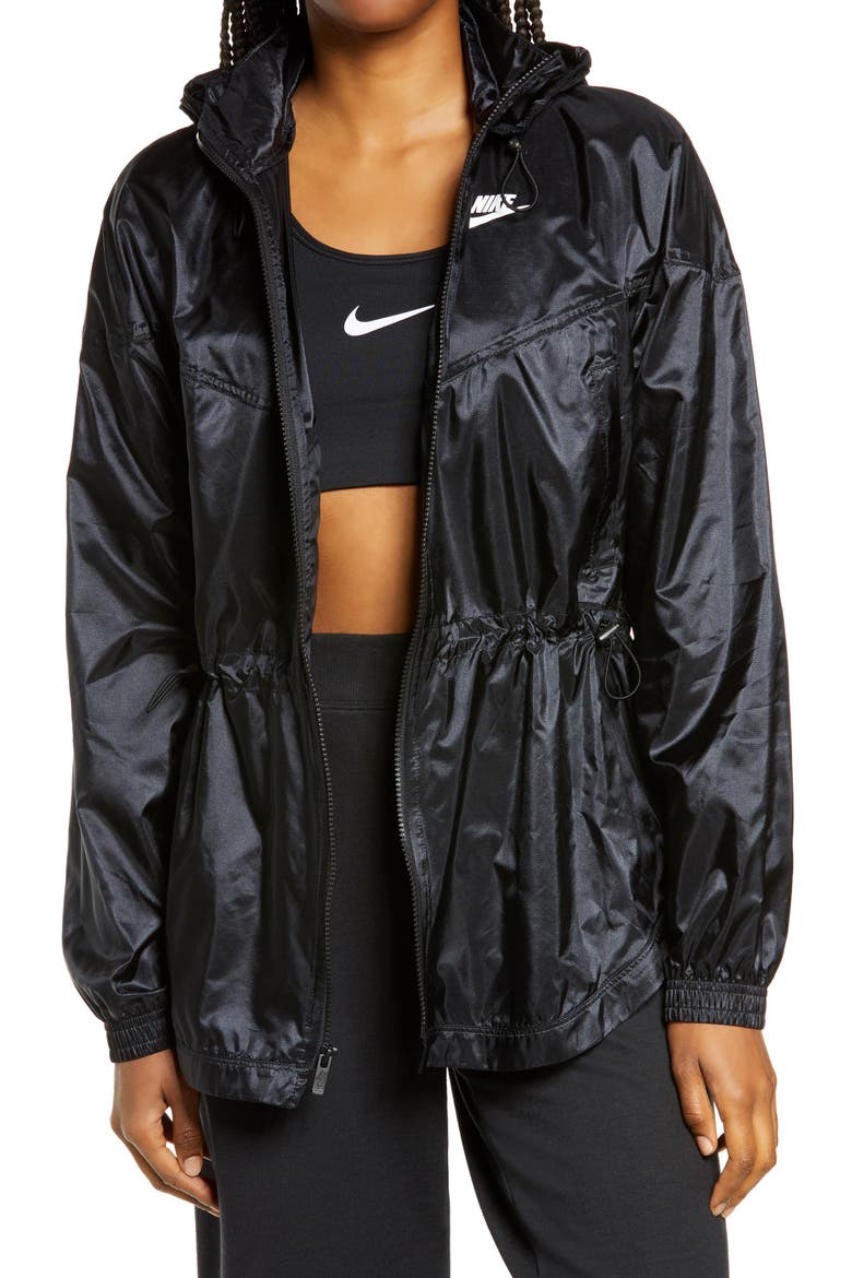 Sportswear Windrunner Hooded Ripstop Jacket, Main, color, BLACK/ WHITE