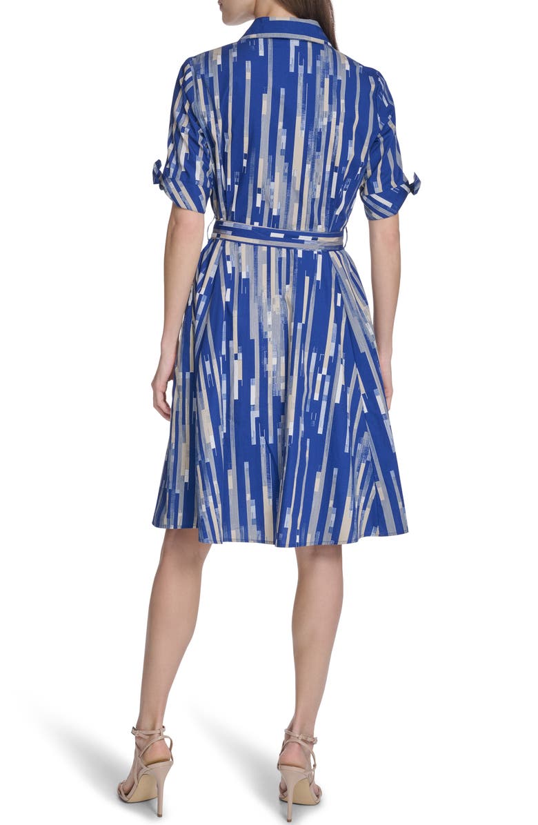 Calvin Klein Short Sleeve Cotton Shirtdress, Alternate, color, Ultramarine Multi