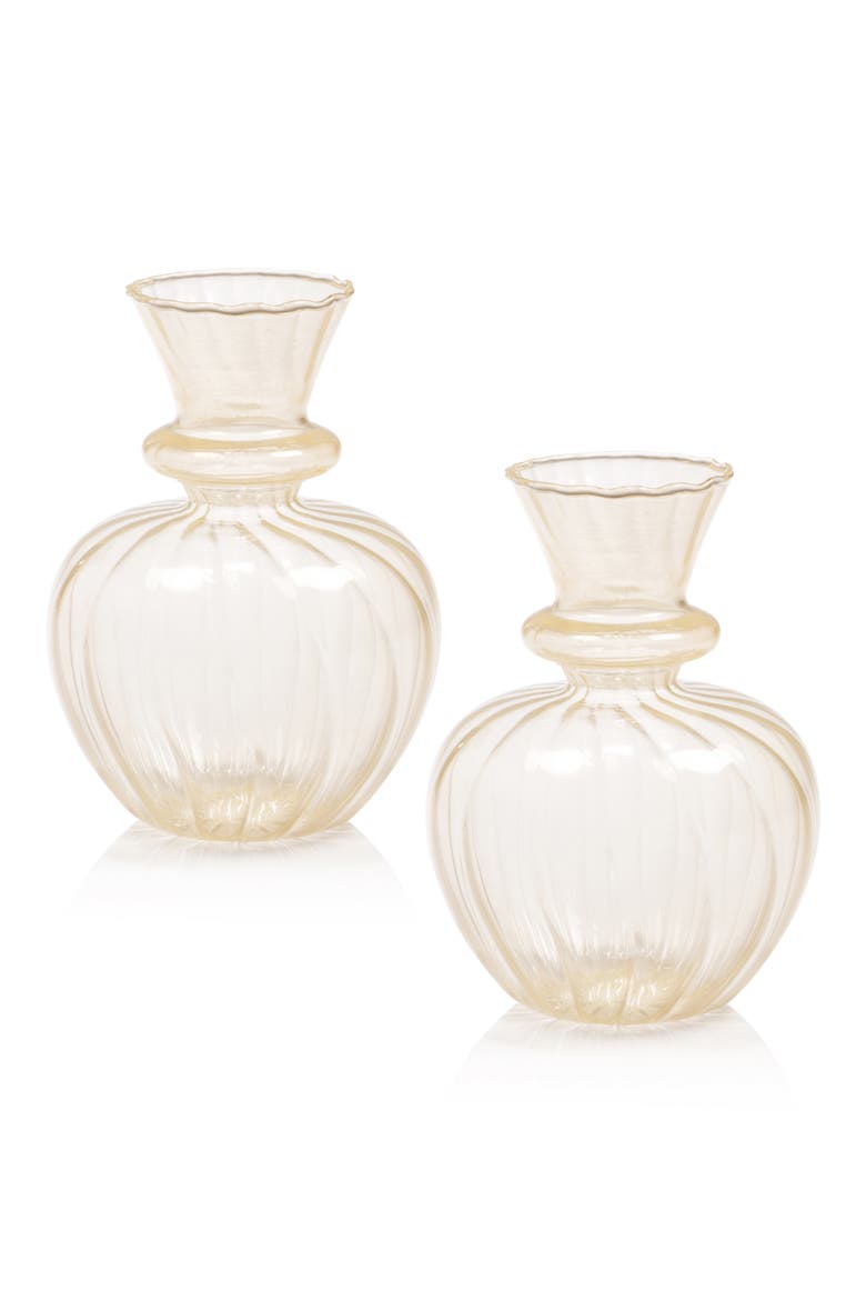 Treviso Piccola Set of 2 Vases, Main, color, VERY LIGHT YELLOW