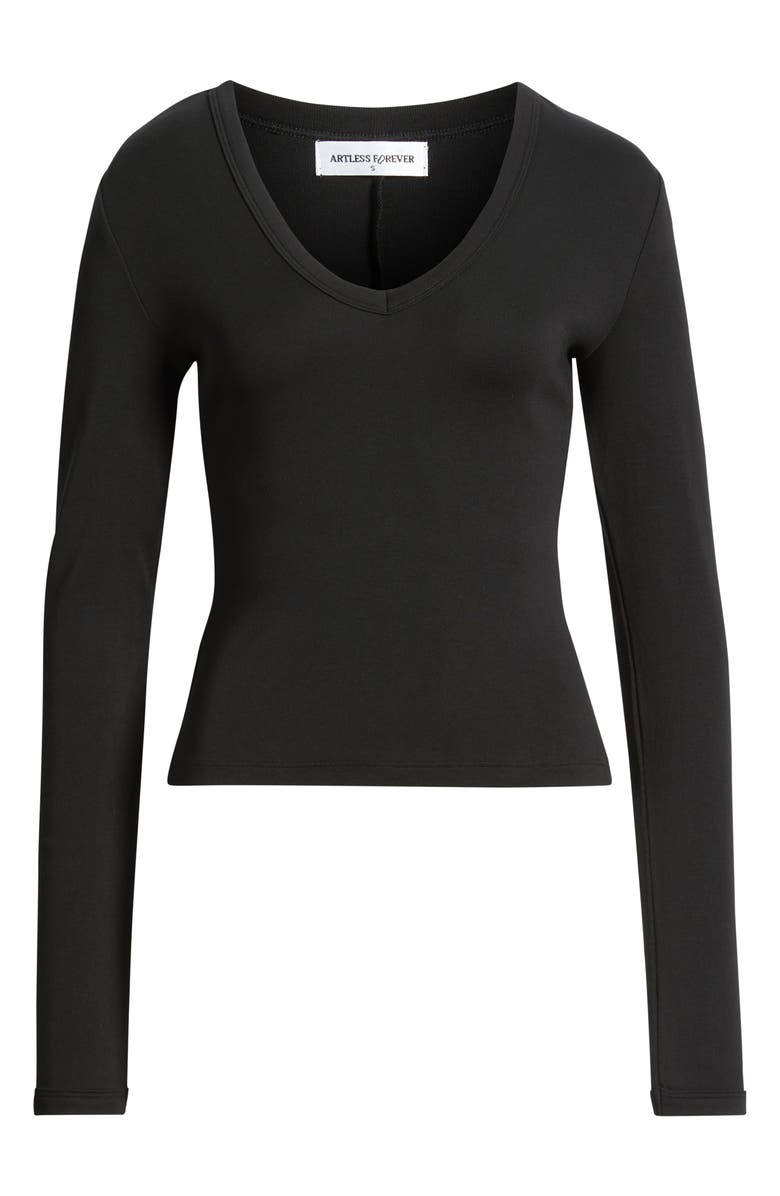 ARTLESS FOREVER Reed Long Sleeve Scoop Neck Top, Main, color, 
