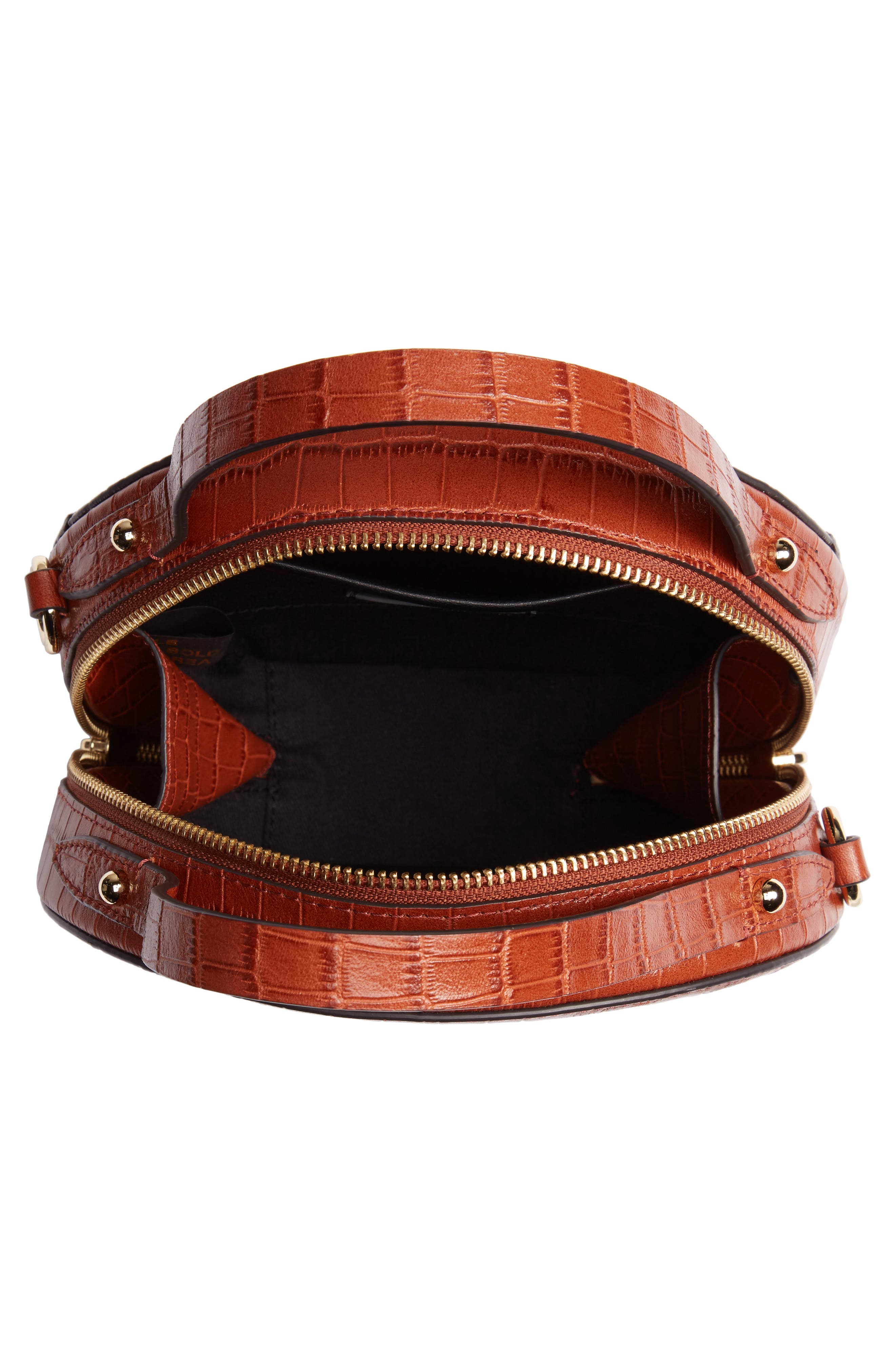 Rebecca Minkoff Jody Croc Embossed Leather Circle Crossbody Bag, Alternate, color, 