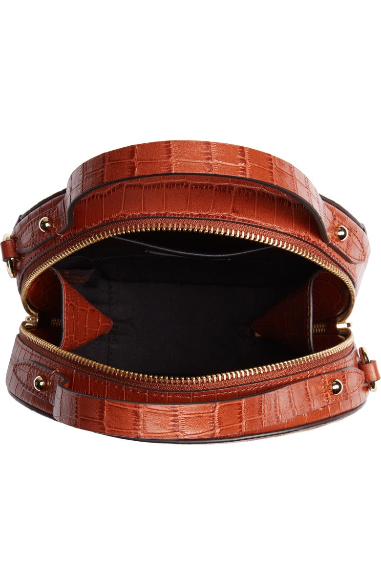 Rebecca Minkoff Jody Croc Embossed Leather Circle Crossbody Bag, Alternate, color,