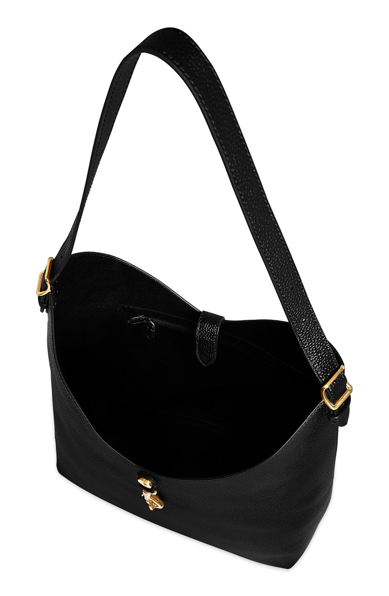 Rebecca Minkoff Megan Leather Hobo Bag, Alternate, color, Black
