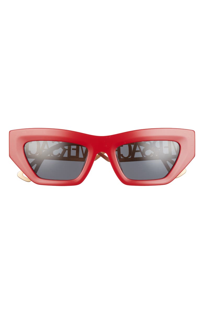 Versace 53mm Irregular Sunglasses, Main, color, Red