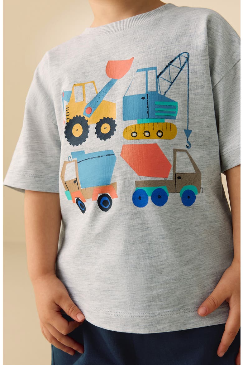 Kids' Oversize Construction Graphic T-Shirt & Pull-On Shorts Set, Alternate, color, GREY