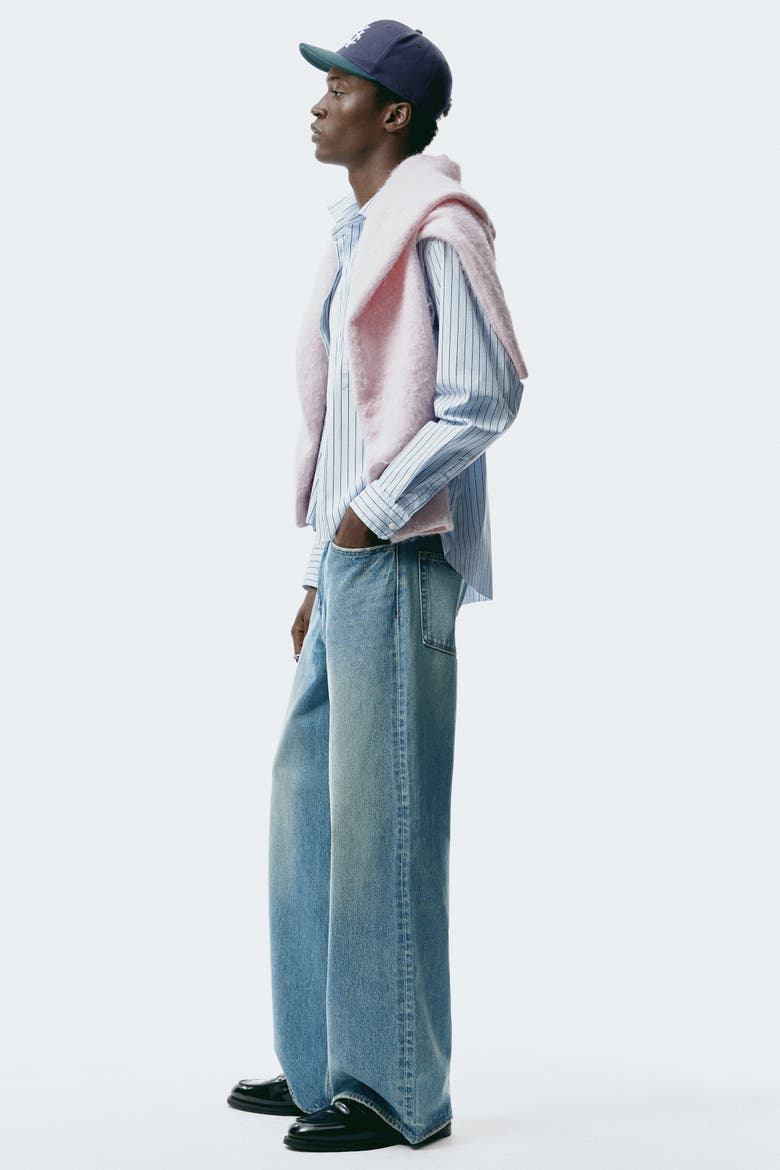 Wide Jeans, Alternate, color, Light denim blue