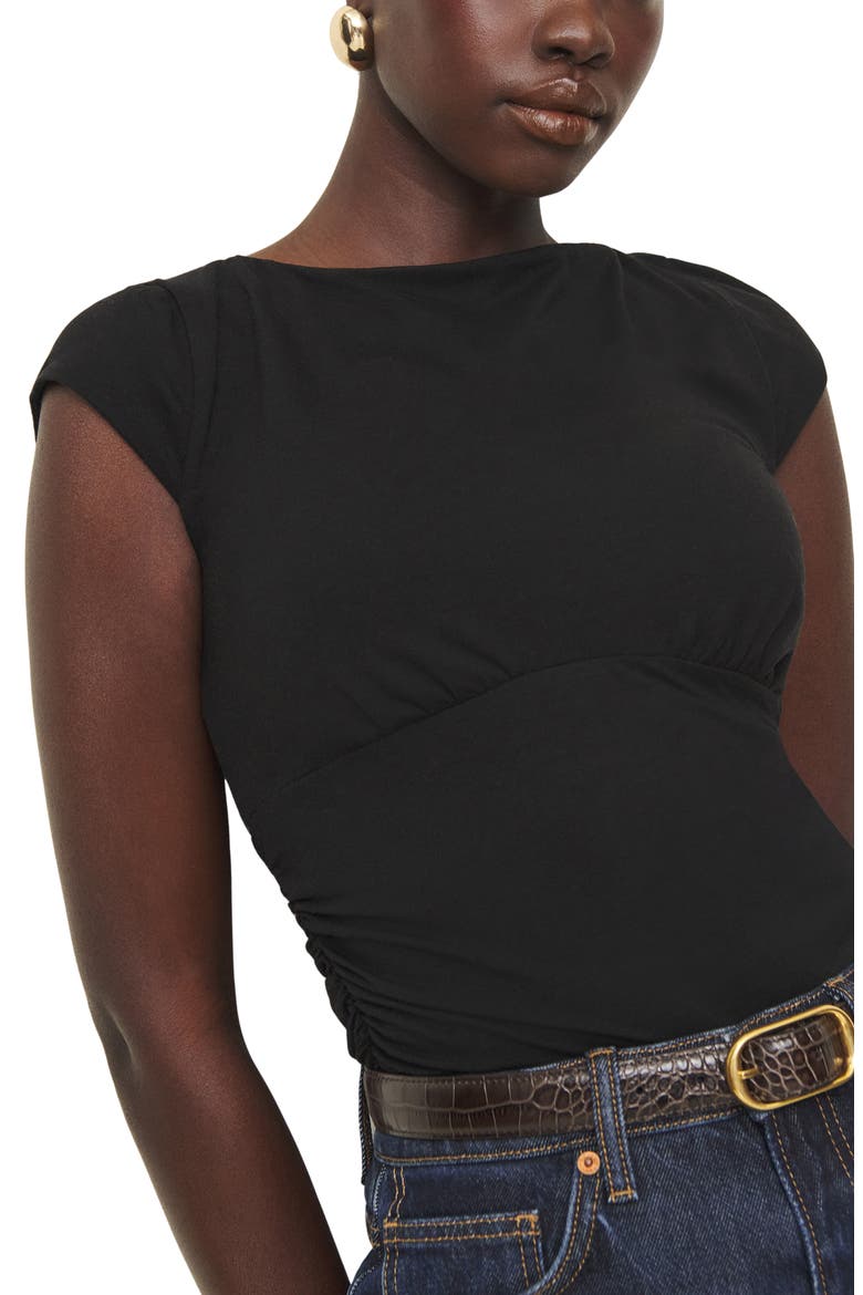 Madelyn Stretch Knit Top, Main, color, BLACK