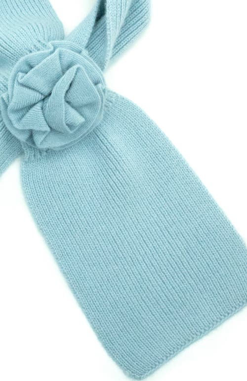 Portolano Cashmere Loop Scarf With Flower In Blue