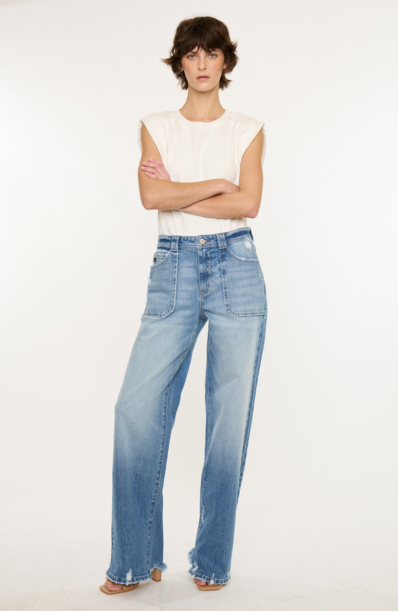 KanCan Monie High Rise Wide Jeans, Alternate, color, Medium Wash