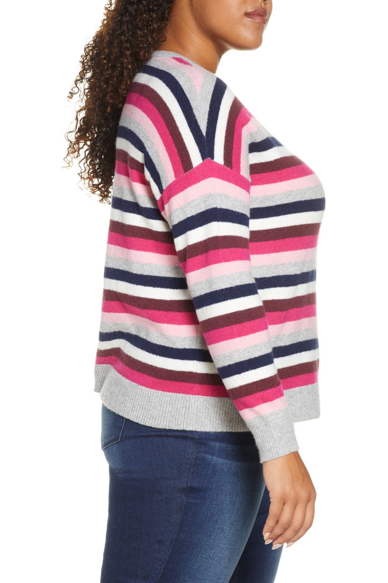 Multistripe Crewneck Sweater, Alternate, color, PNKOBSESSION