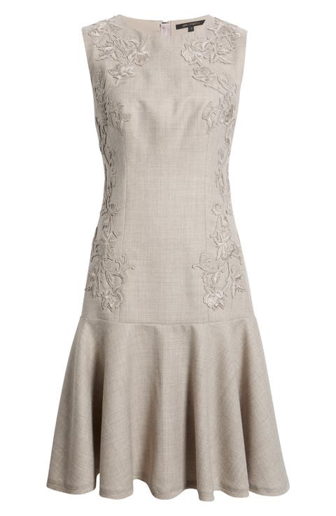 Tate Embroidered Wool Dress