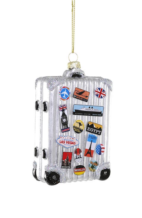 Jet Setter Suitcase Glass Ornament