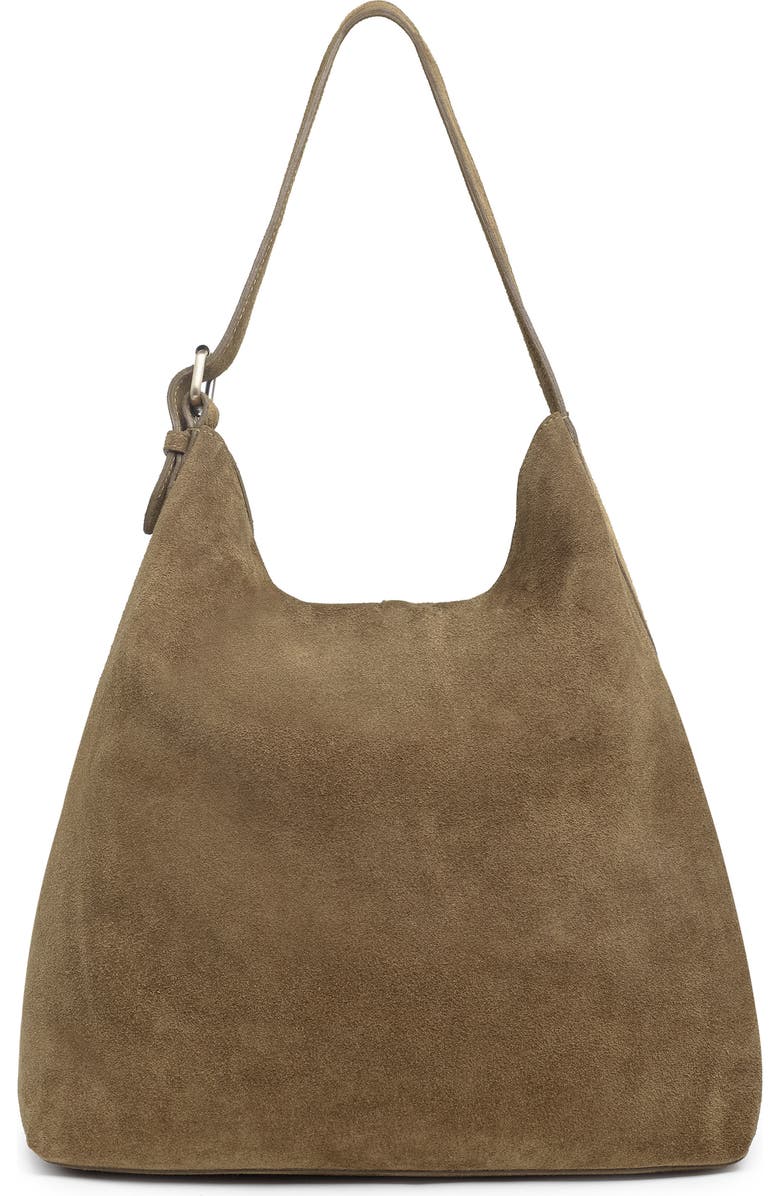 Celtic & Co. Suede Slouchy Shoulder Bag, Alternate, color, Khaki