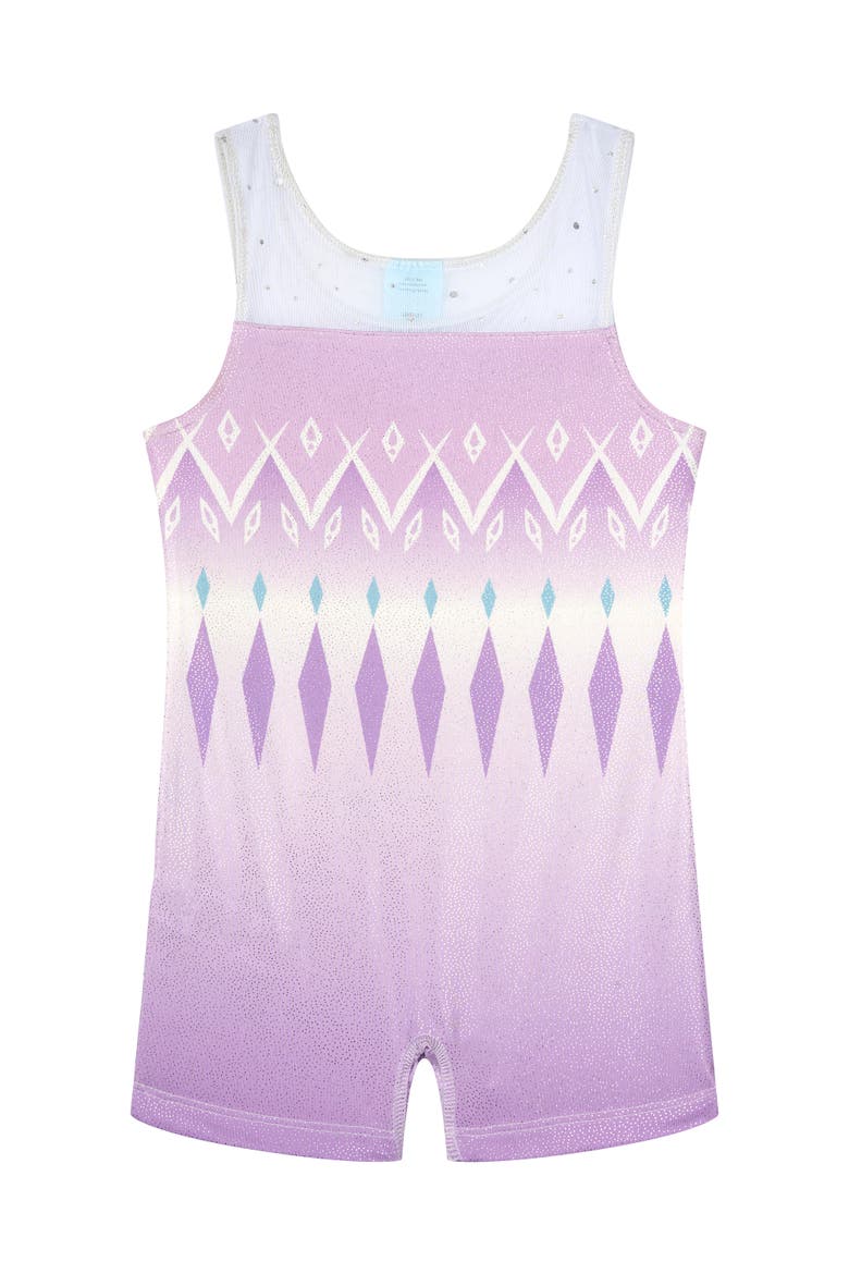 Frozen Queen Elsa Sleeveless Gymnastics One Piece Romper, Alternate, color, Lilac Elsa