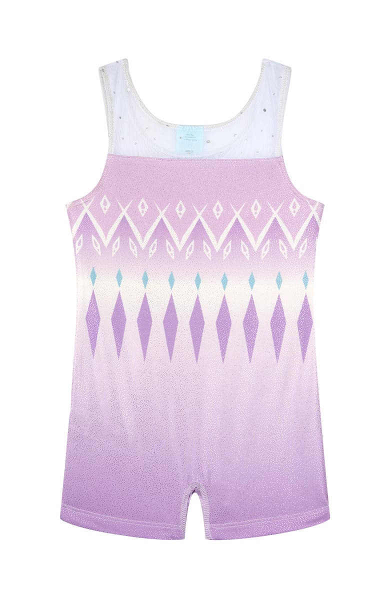 Disney Frozen Queen Elsa Sleeveless Gymnastics One Piece Romper, Alternate, color, Lilac Elsa