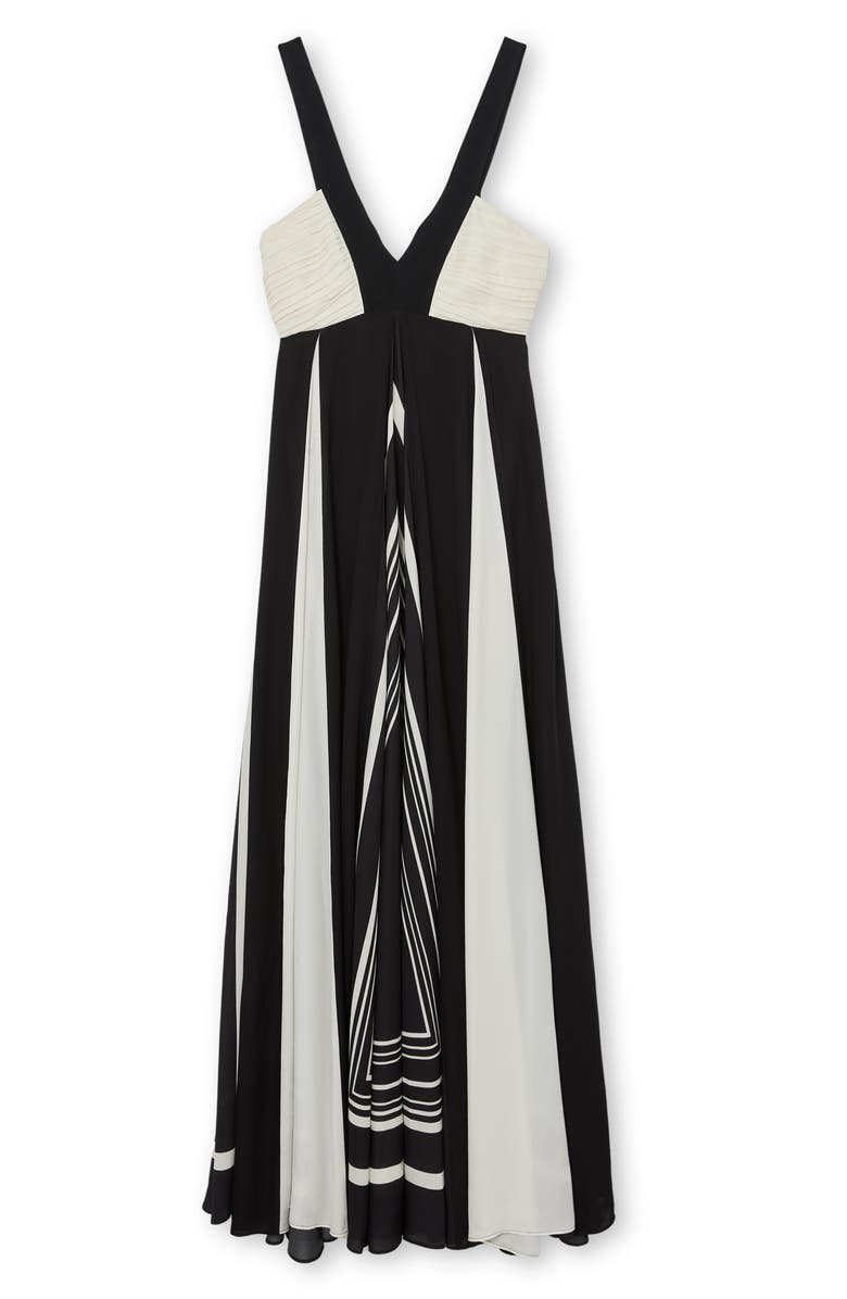 Reiss Tallie Mixed Print Maxi Dress, Alternate, color, Black/ Ivory