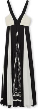 Reiss Tallie Mixed Print Maxi Dress