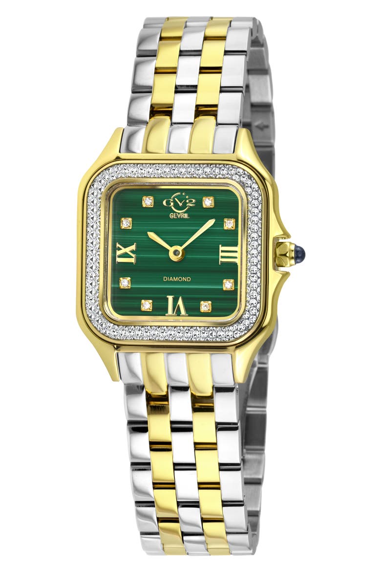 Milan Diamond Dial Bracelet Watch, 27.5mm - 0.04ct., Main, color, SILVER/ YELLOW GOLD