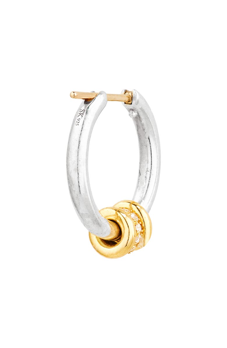 Spinelli Kilcollin Ara Duo Diamond Pavé Hoop Earrings, Alternate, color, Silver Gold