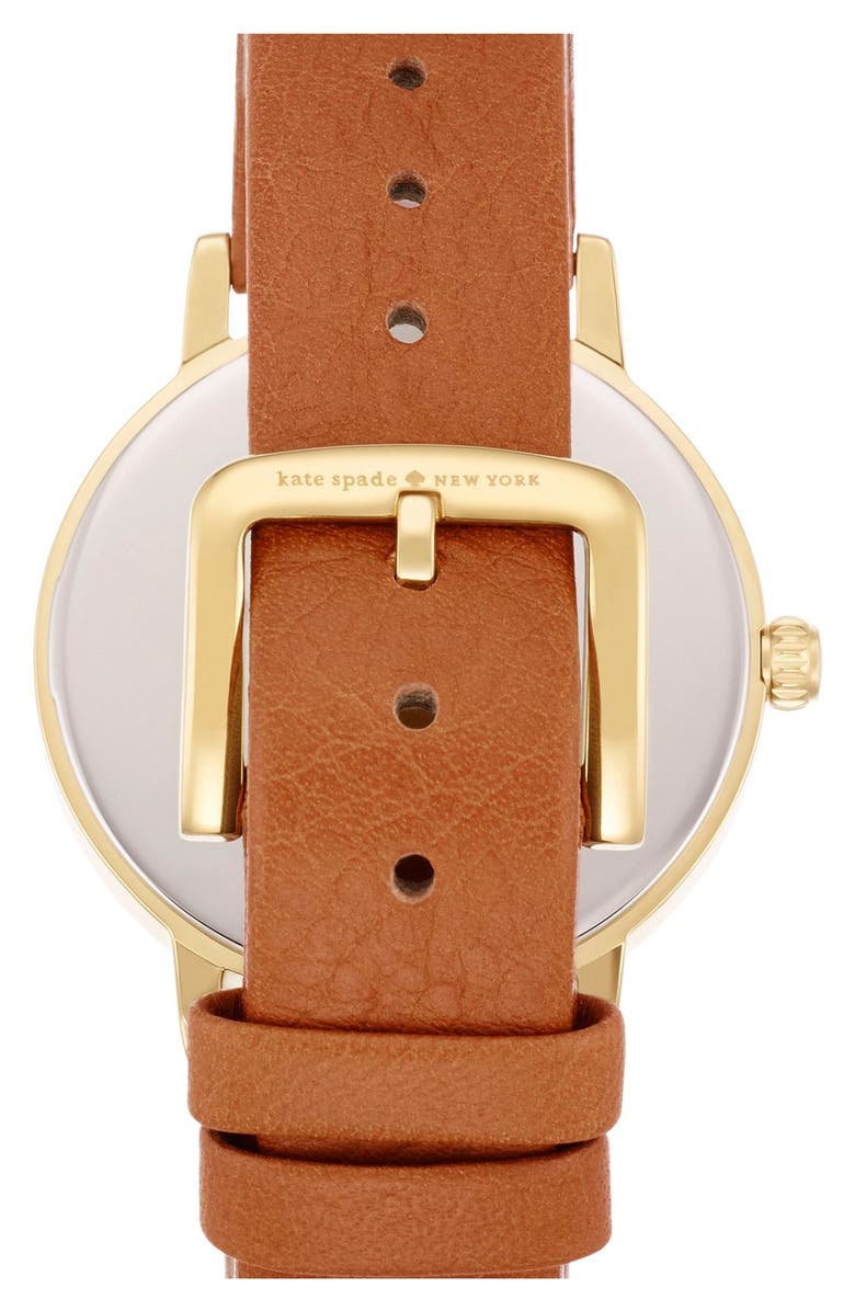Kate Spade New York 'metro' scalloped dial leather strap watch, 34mm, Alternate, color,