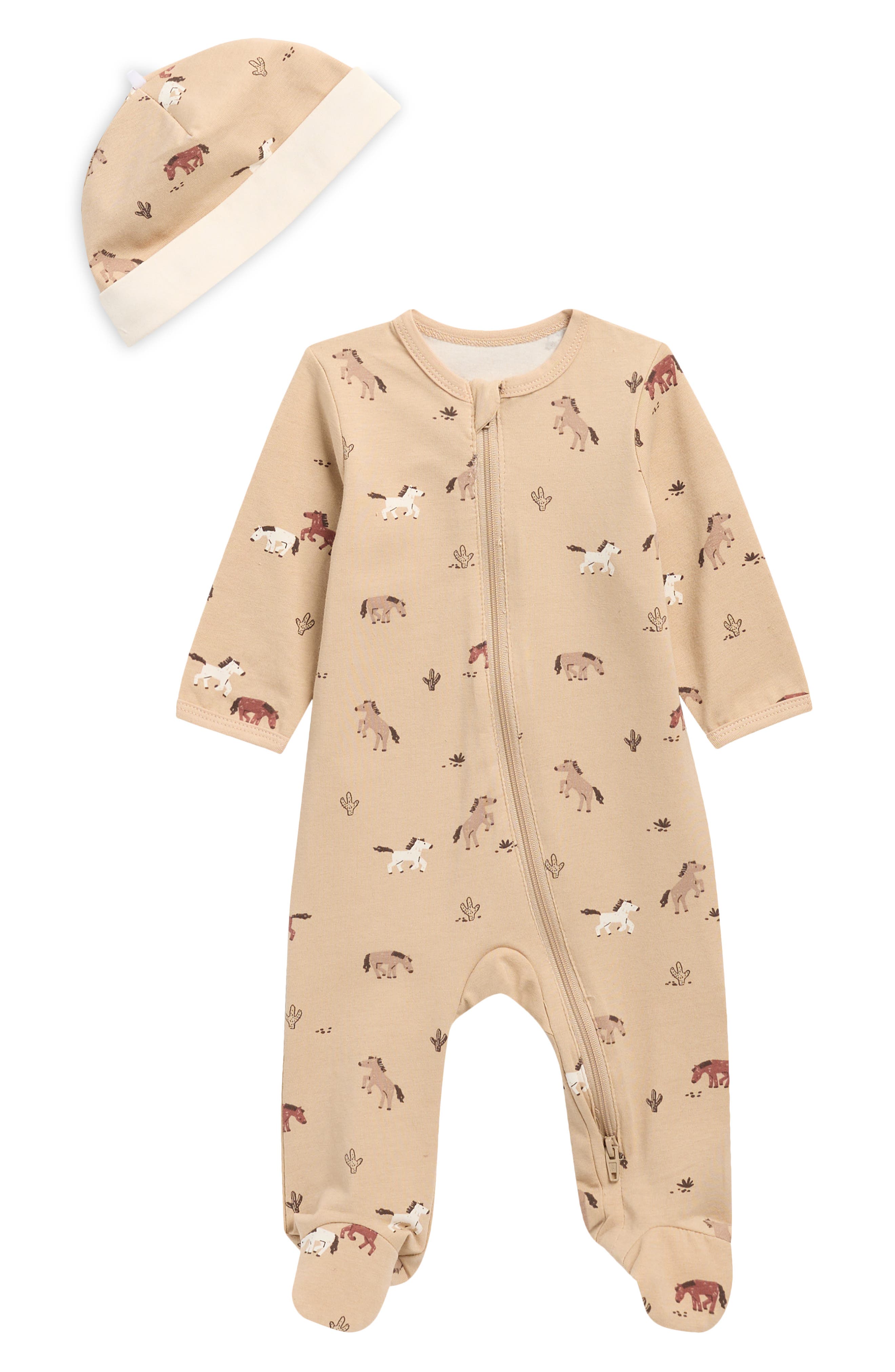 FOCUS Wild West Stretch Organic Cotton Footie & Hat Set