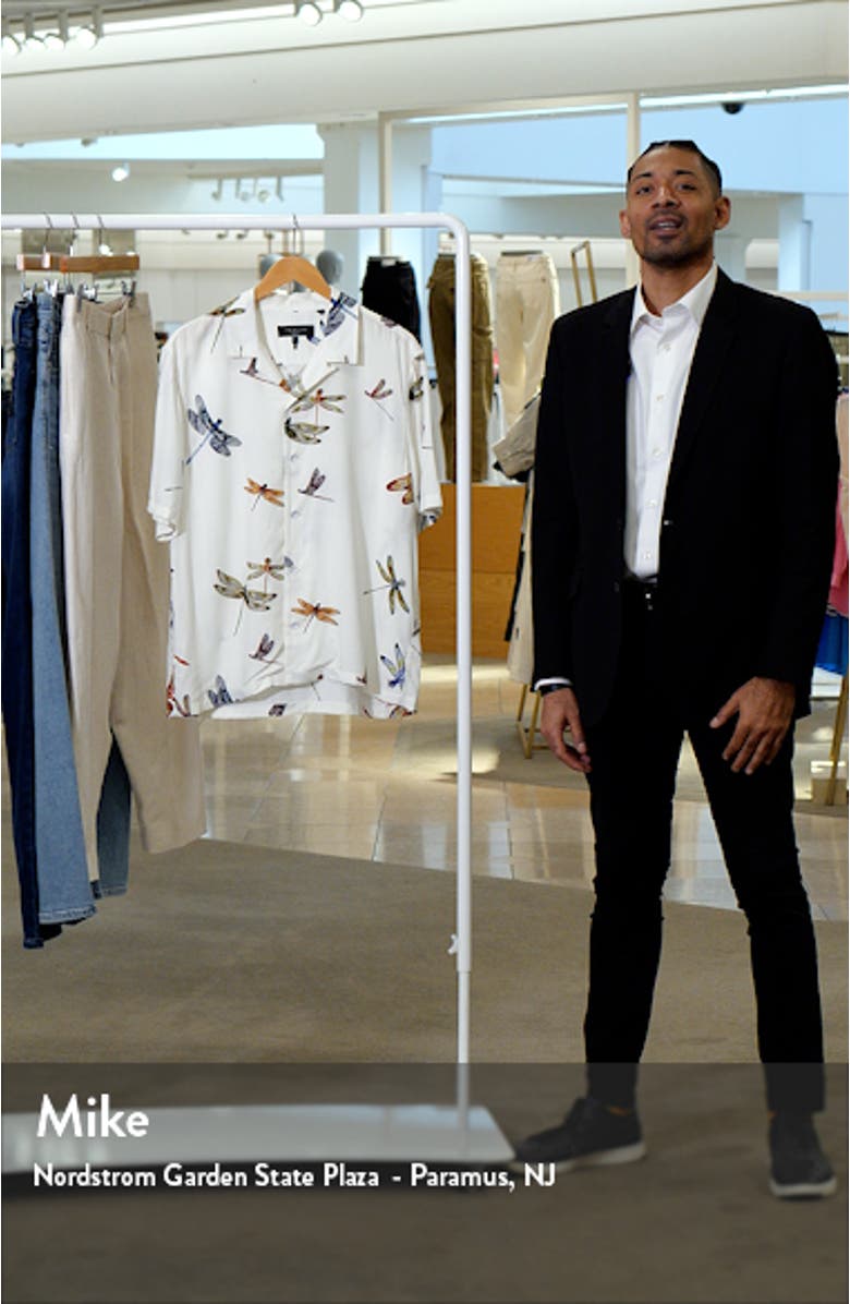 Avery Print Short Sleeve Button-Up Camp Shirt, sales video thumbnail