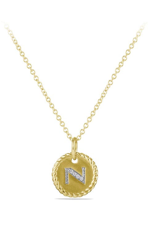 Cable Collectibles Diamond Initial Pendant Necklace