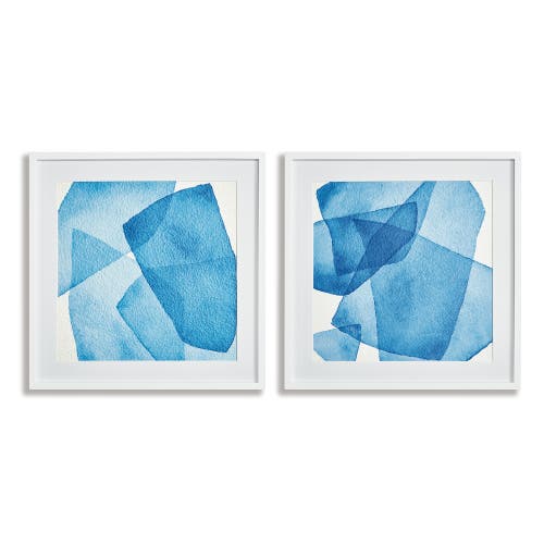 Napa Home & Garden Abstract Watercolor Prints Set Of 2 In Blue
