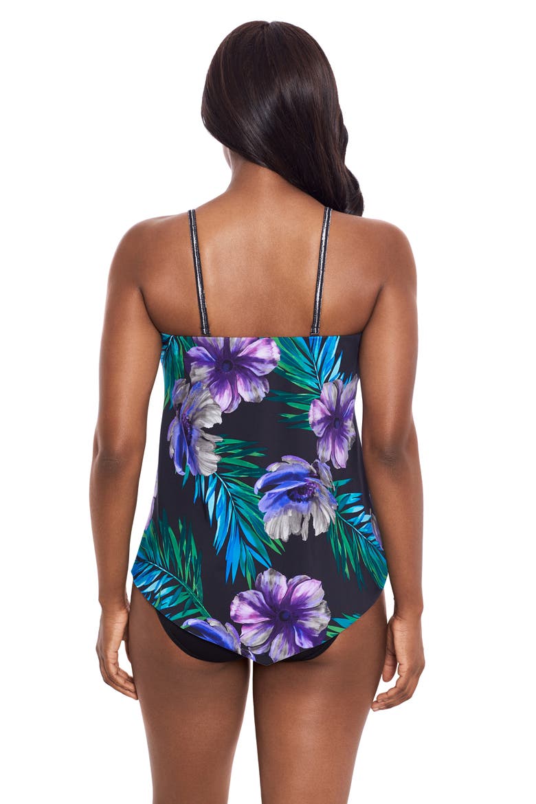 Flora Aura Hankini Swimsuit Top, Alternate, color, BLACK MULTI