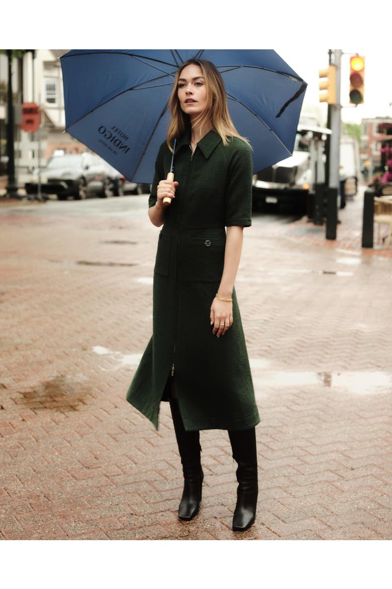 Reanna Bouclé Midi Dress, Alternate, color, Spruce