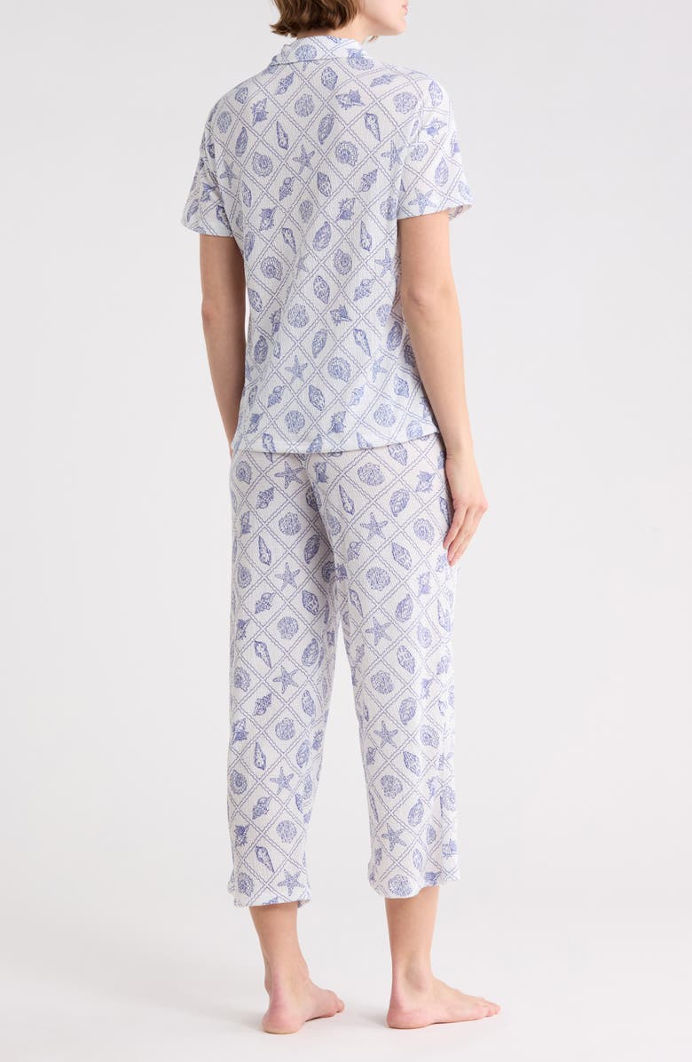 JACLYN Short Sleeve Top & Crop Pants Pajamas, Alternate, color, Athena Shell Lattice White