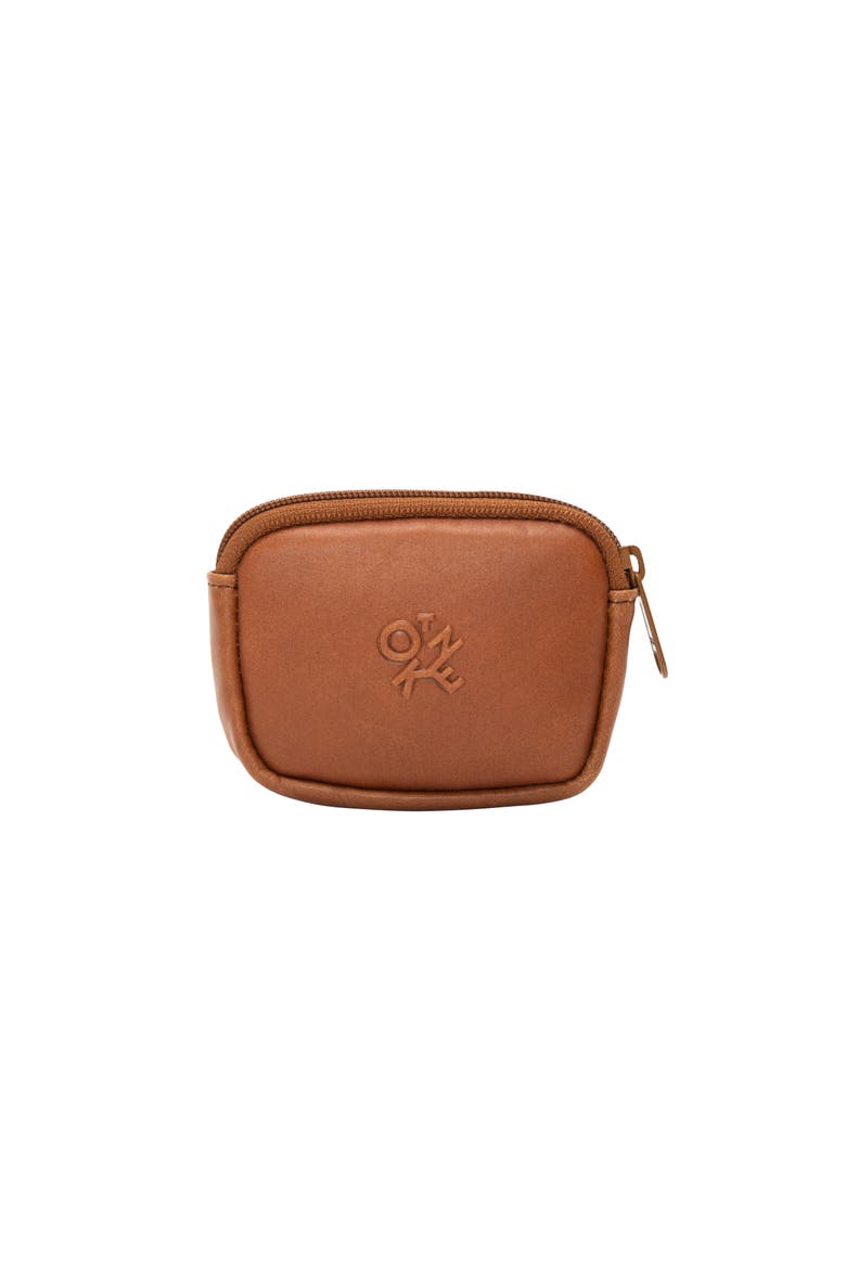 Leather Coin Purse, Extra Small Minimalist Design, Main, color, Brown