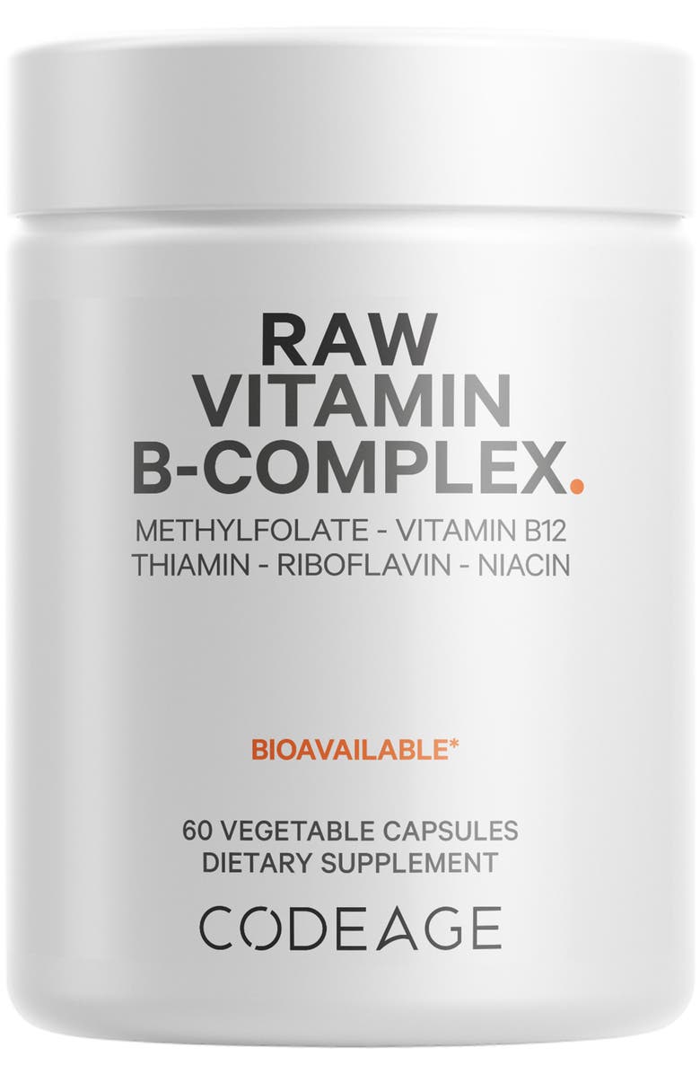 Codeage Raw Vitamin B-Complex Supplement, Main, color, White