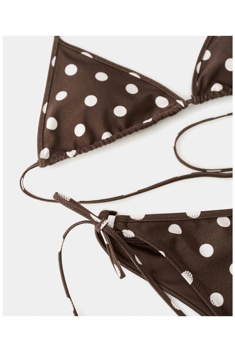 Dot Side Tie Bikini Bottoms, Alternate, color, BROWN