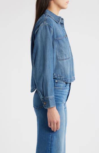 Francine Crop Stretch Denim Shirt