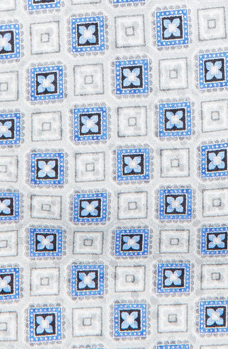Nordstrom Geometric Print Silk Tie, Alternate, color, Silver
