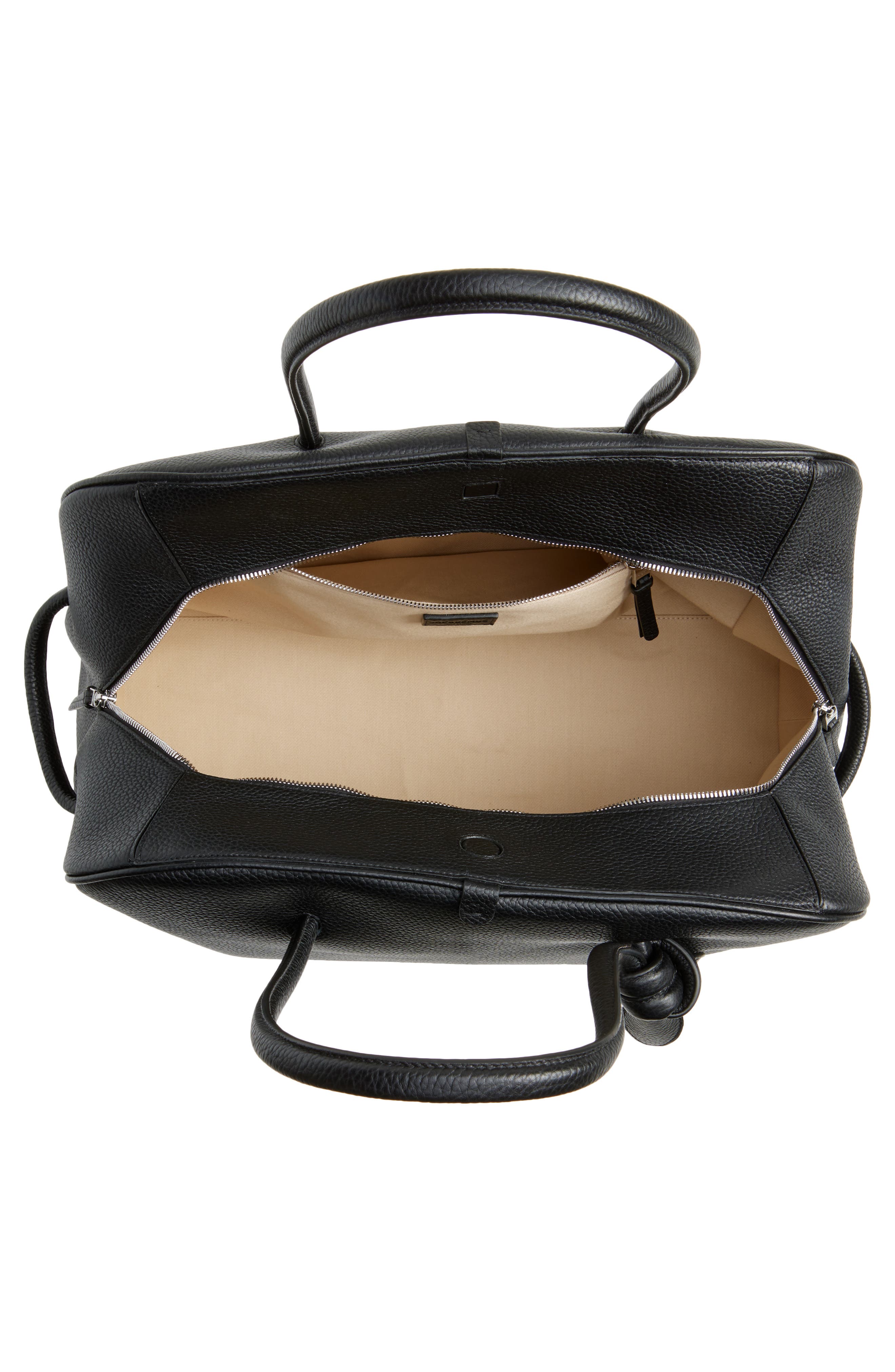 Jacquemus Le Grand Turismo Leather Bowling Bag, Alternate, color, Black