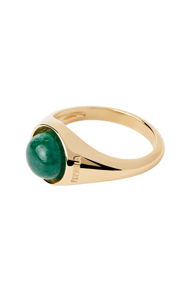 PDPAOLA Aventurine Moon Ring, Alternate, color, Green Aventurine