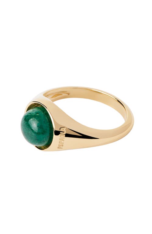 Pdpaola Aventurine Moon Ring In Green Aventurine