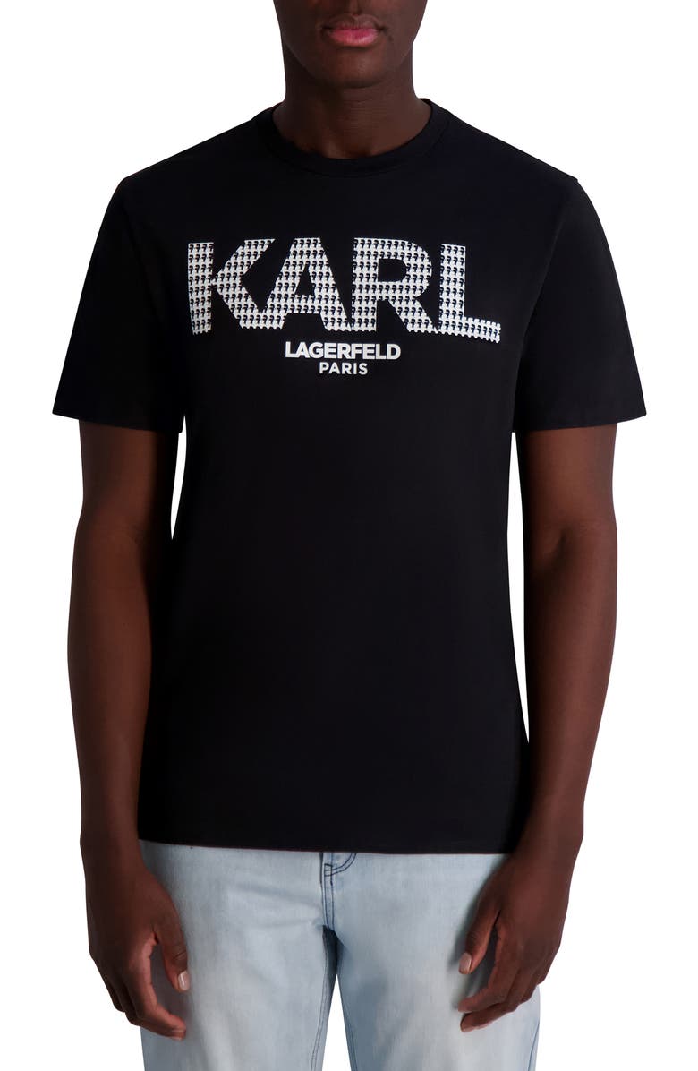 KARL LAGERFELD PARIS Colorblock Logo Graphic T-Shirt, Main, color,