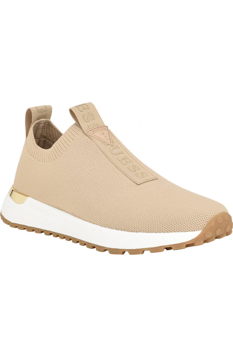 GUESS Knit Slip On Sneaker, Main, color, Light Natural