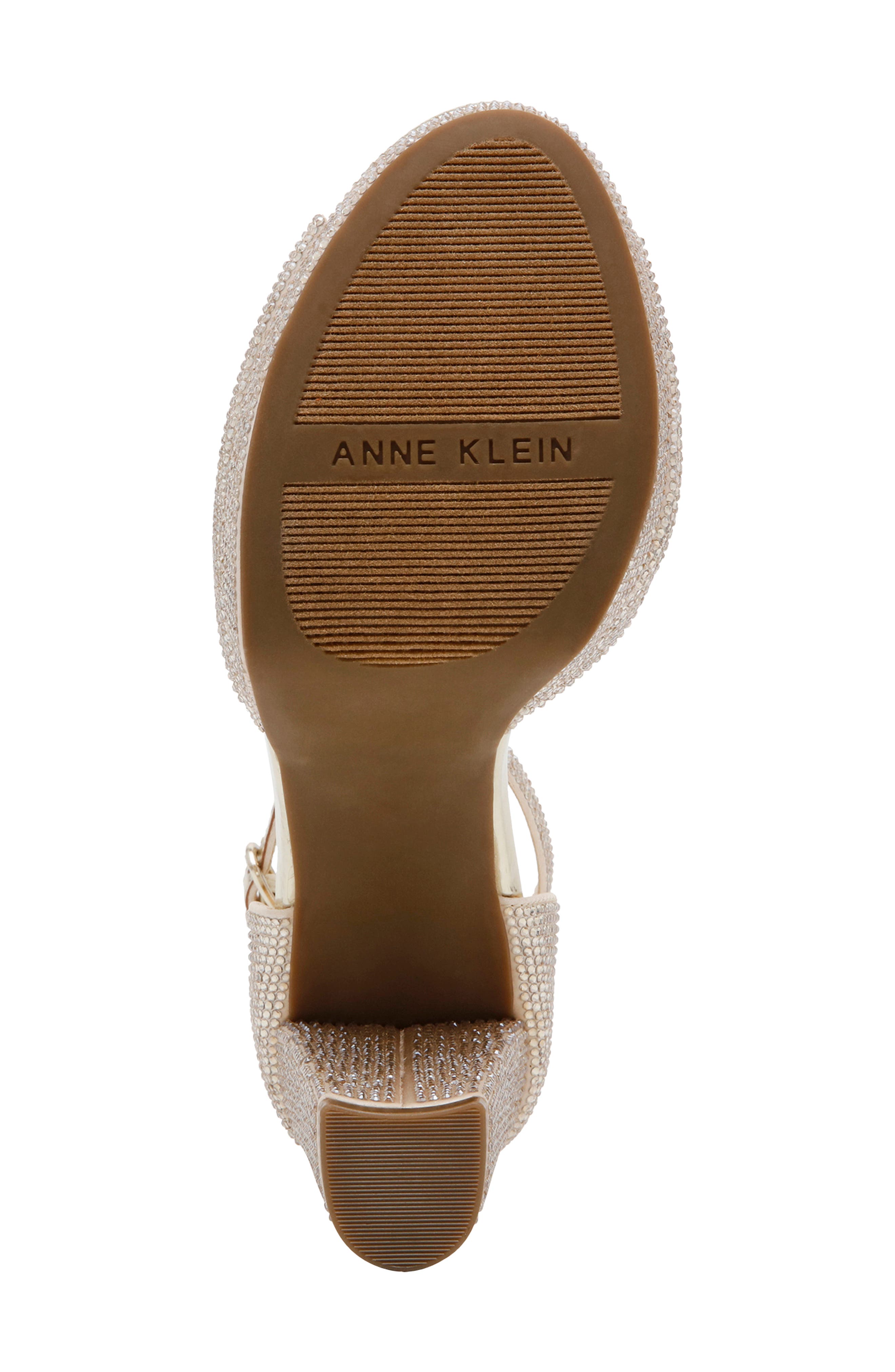 Anne Klein Vista Ankle Strap Platform Sandal, Alternate, color, Light Gold Crysal