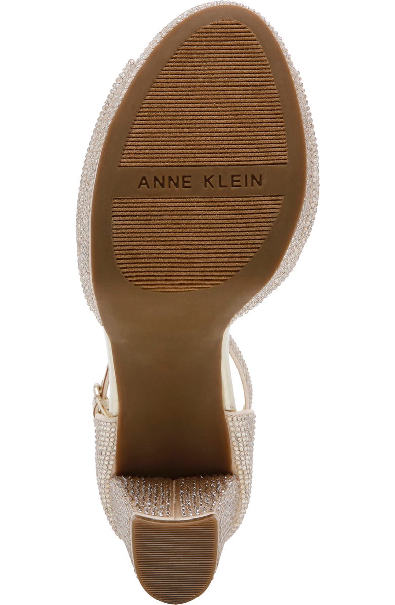Anne Klein Vista Ankle Strap Platform Sandal, Alternate, color, Light Gold Crysal