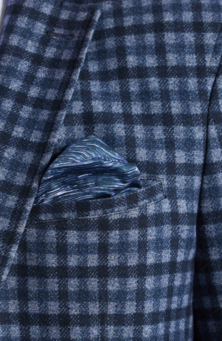 Robert Graham Marvin Check Brushed Knit Sport Coat, Alternate, color, Navy